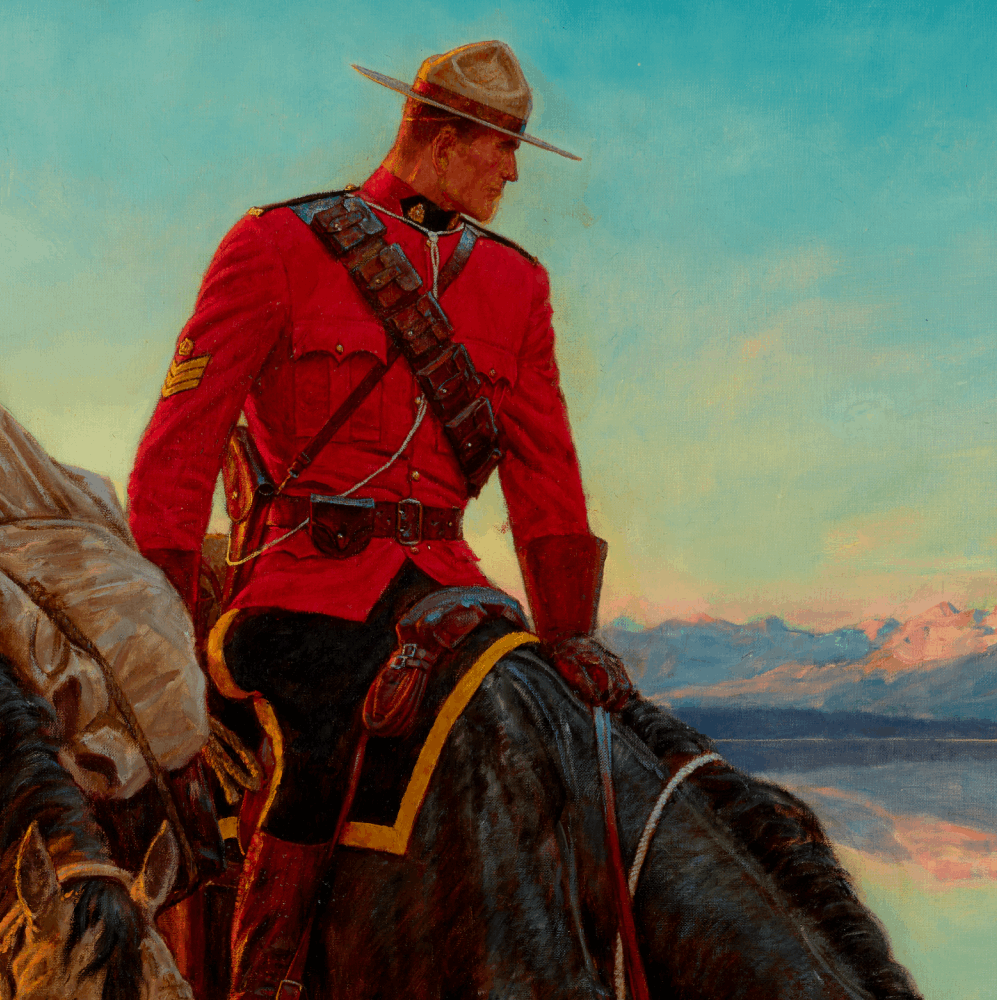 Mountie Watering Pack Horse Arnold Friberg