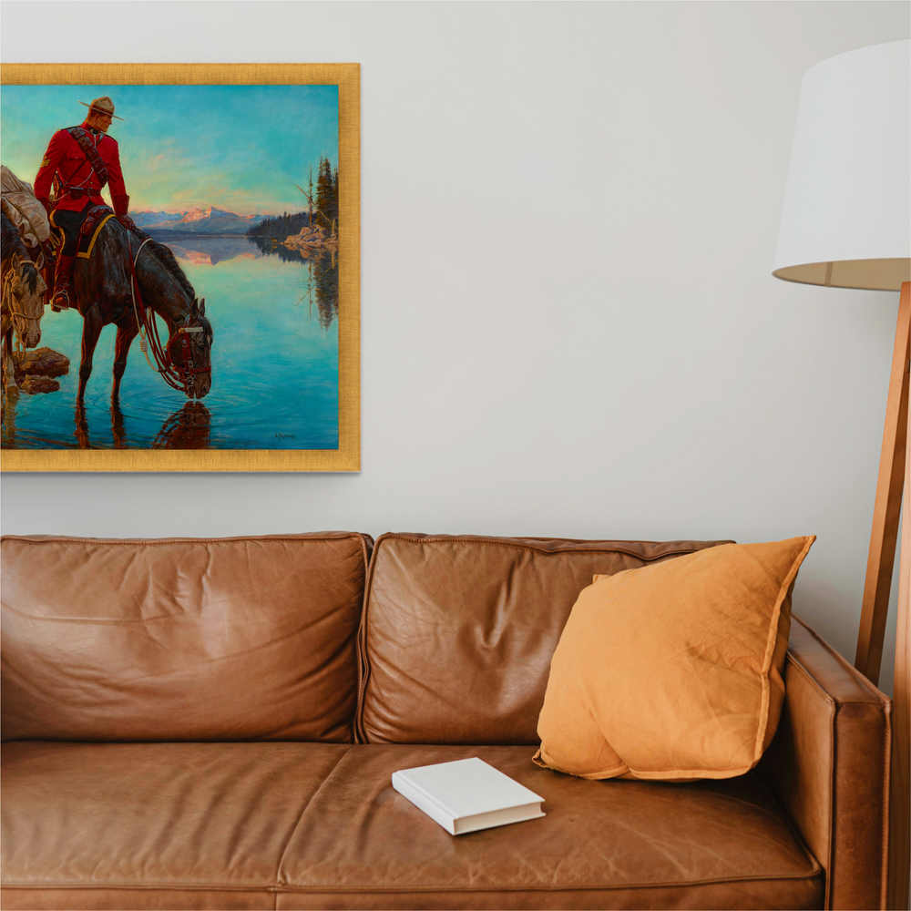 
                  
                    Mountie Watering Horse and Packhorse in Lake
                  
                