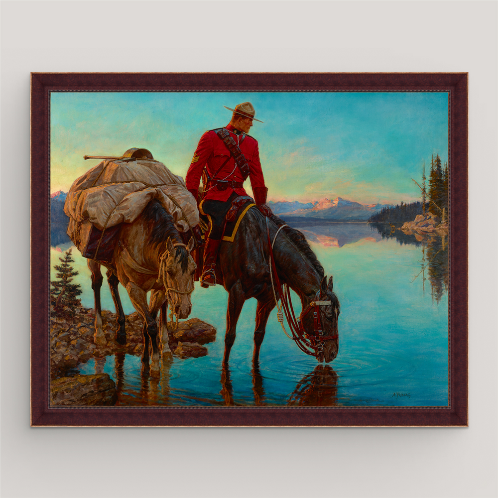 
                  
                    Mountie Watering Horse and Packhorse in Lake
                  
                