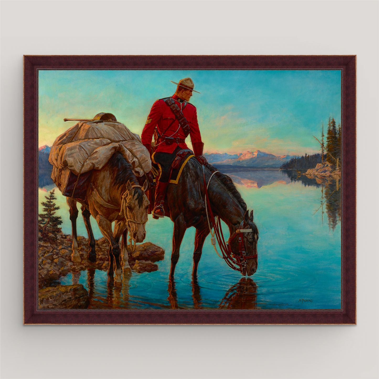 
                  
                    Mountie Watering Horse and Packhorse in Lake
                  
                