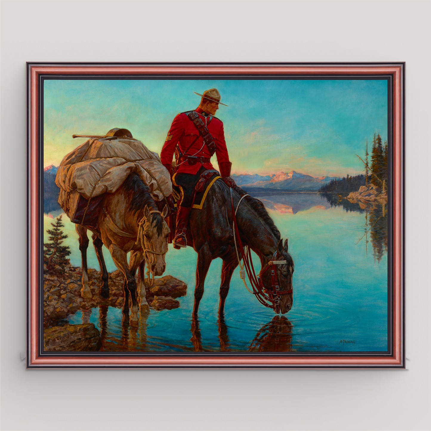 
                  
                    Mountie Watering Horse and Packhorse in Lake
                  
                