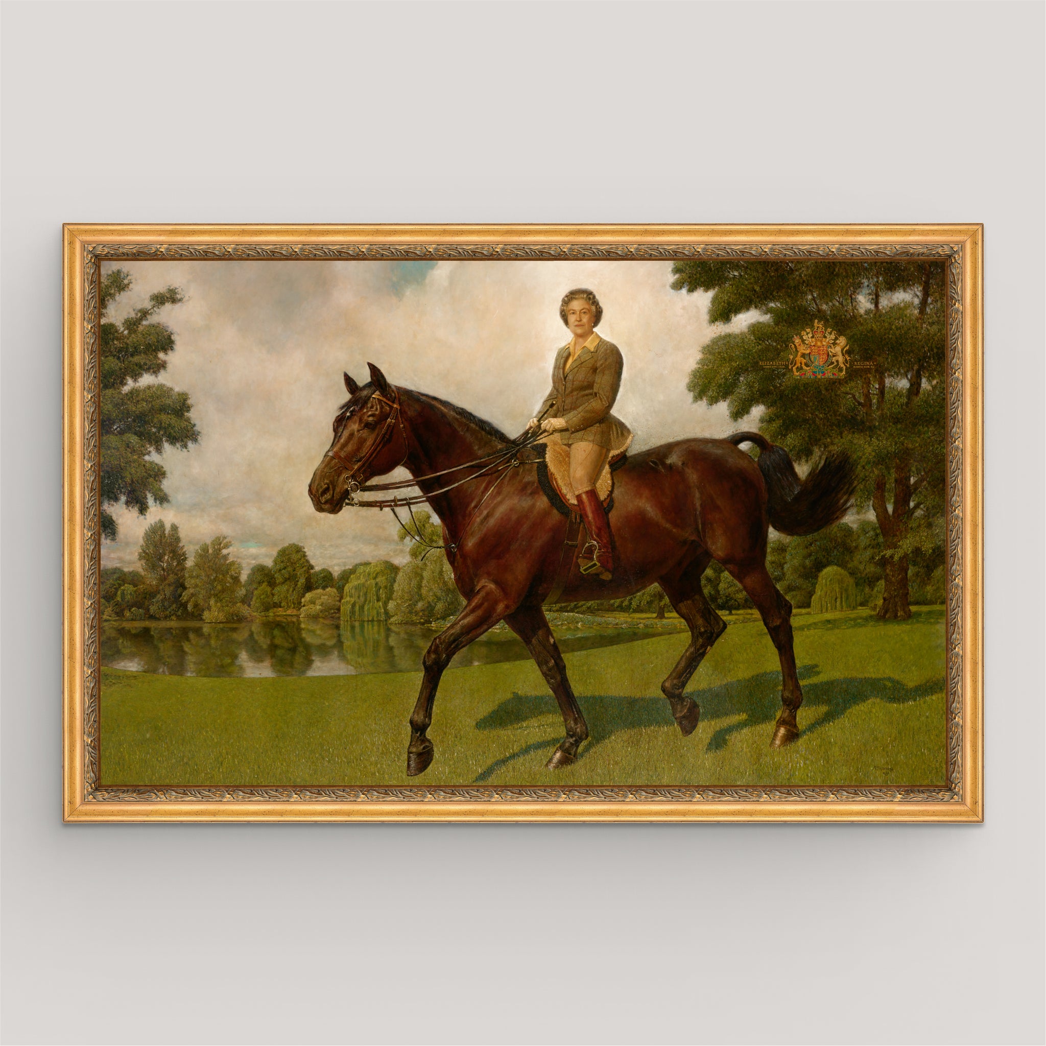 Portrait of HRH Queen Elizabeth II - Mounted on Her Great Horse ...